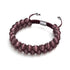 Châtaignier | Argent | Bracelet double macramé en verre Cheshire